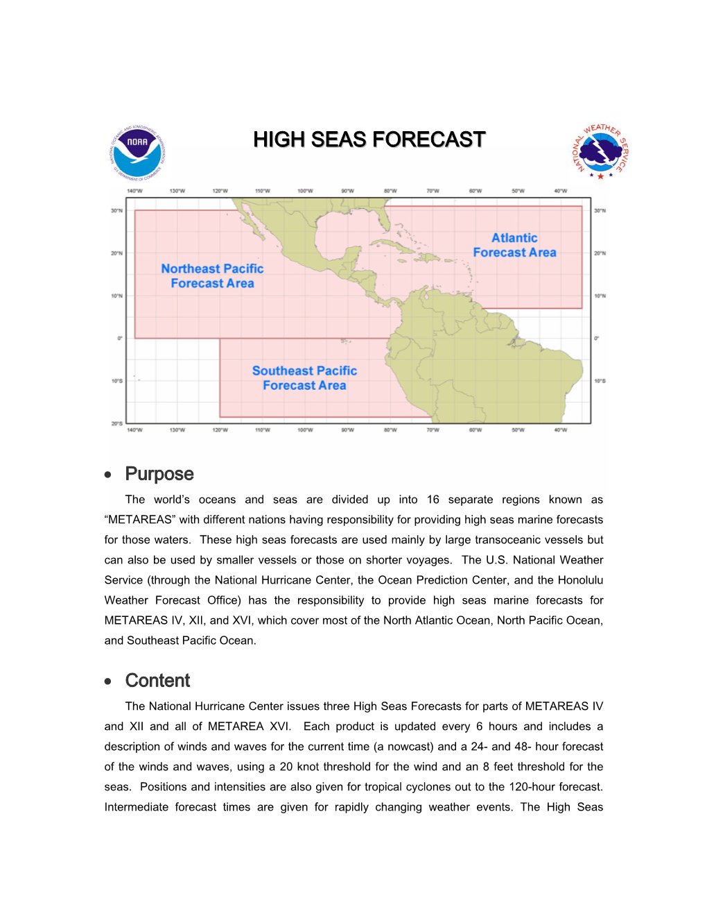 High Seas Forecast