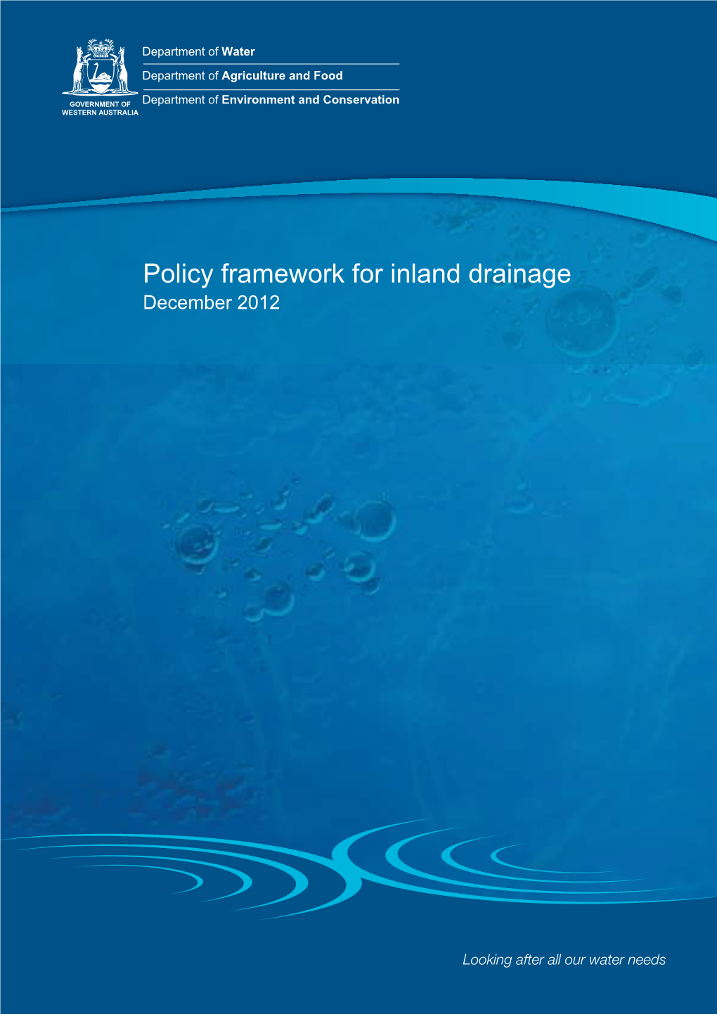 Policy Framework for Inland Drainage December 2012