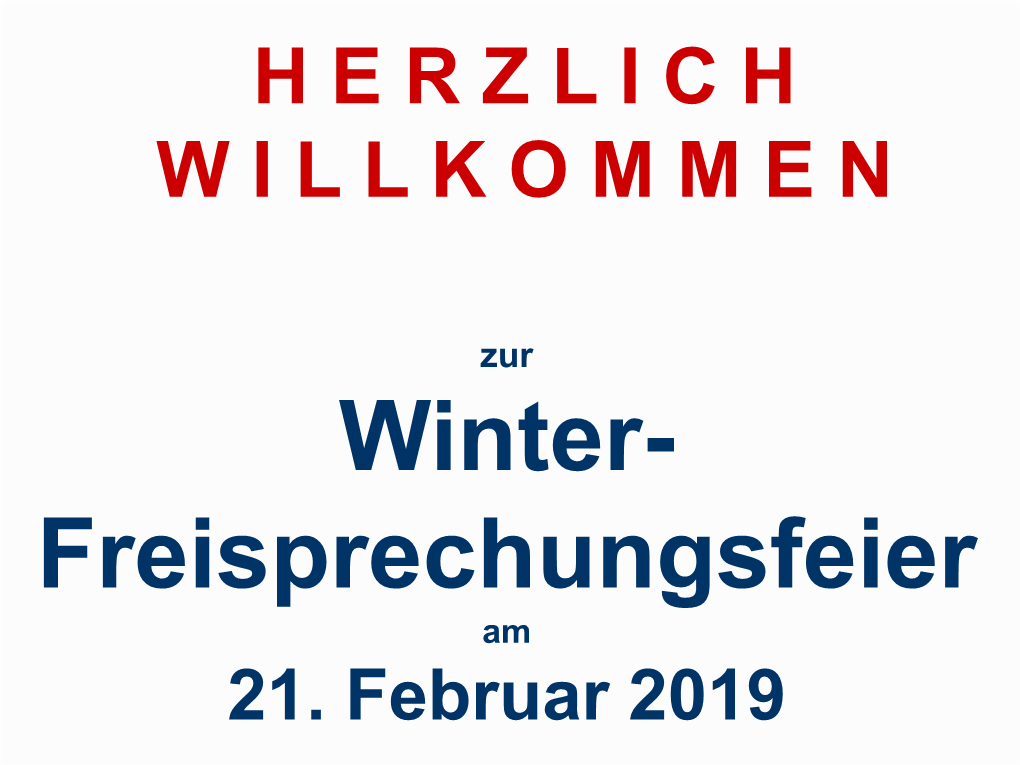 Freisprechungsfeier Winter 2019