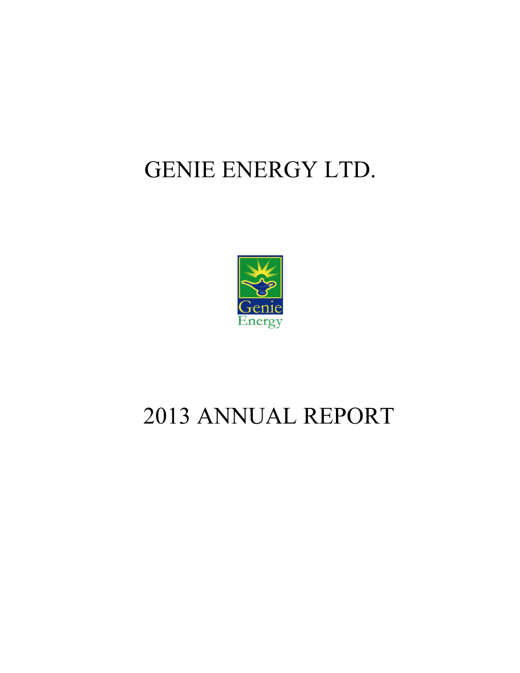Genie Energy Ltd. 2013 Annual Report