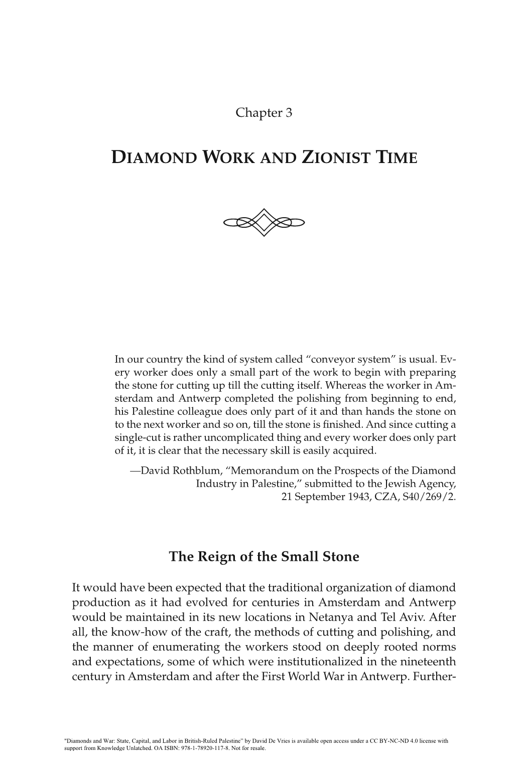 Diamond Work and Zionist Time ላሌ