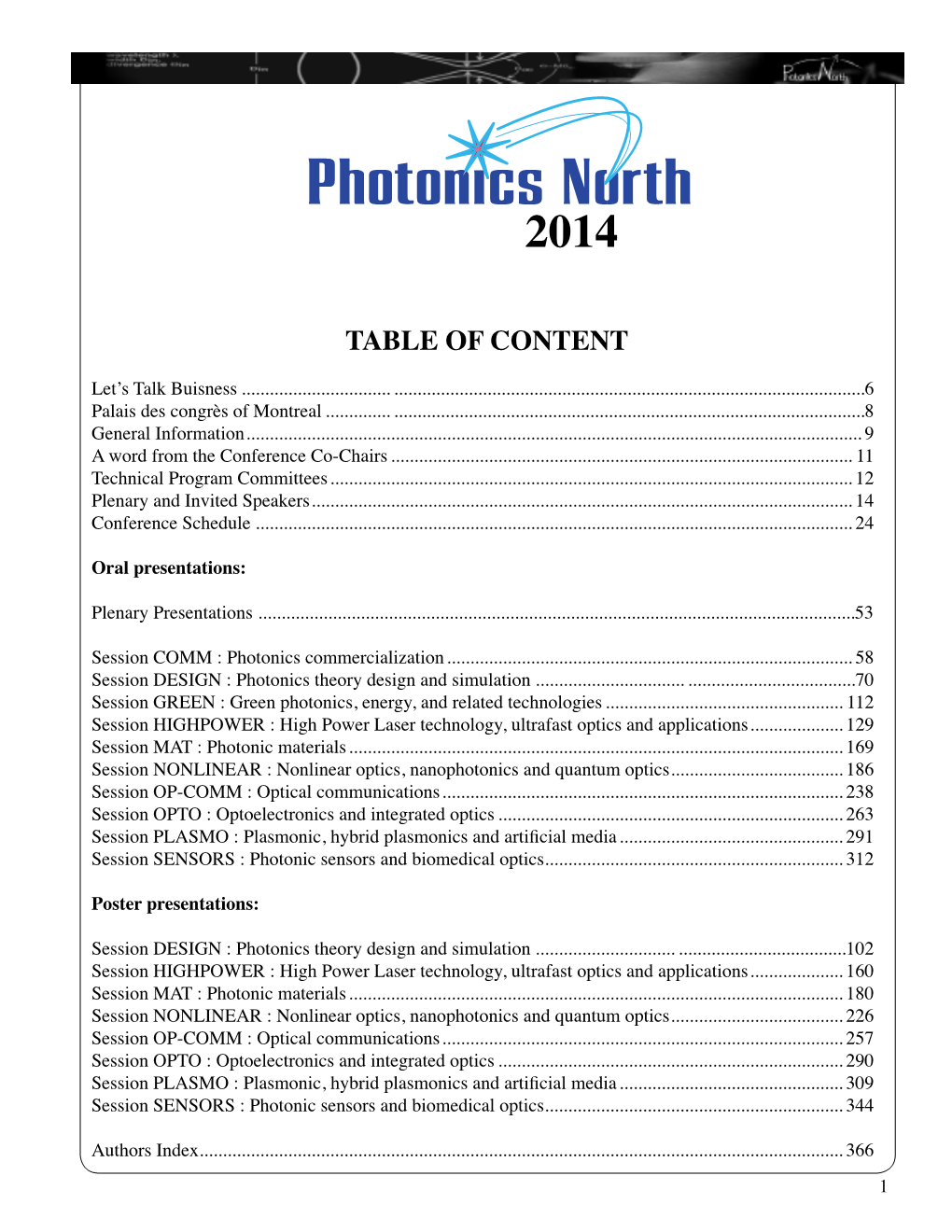 Photonics North 2014, May 28-30, Montreal Convention Centre