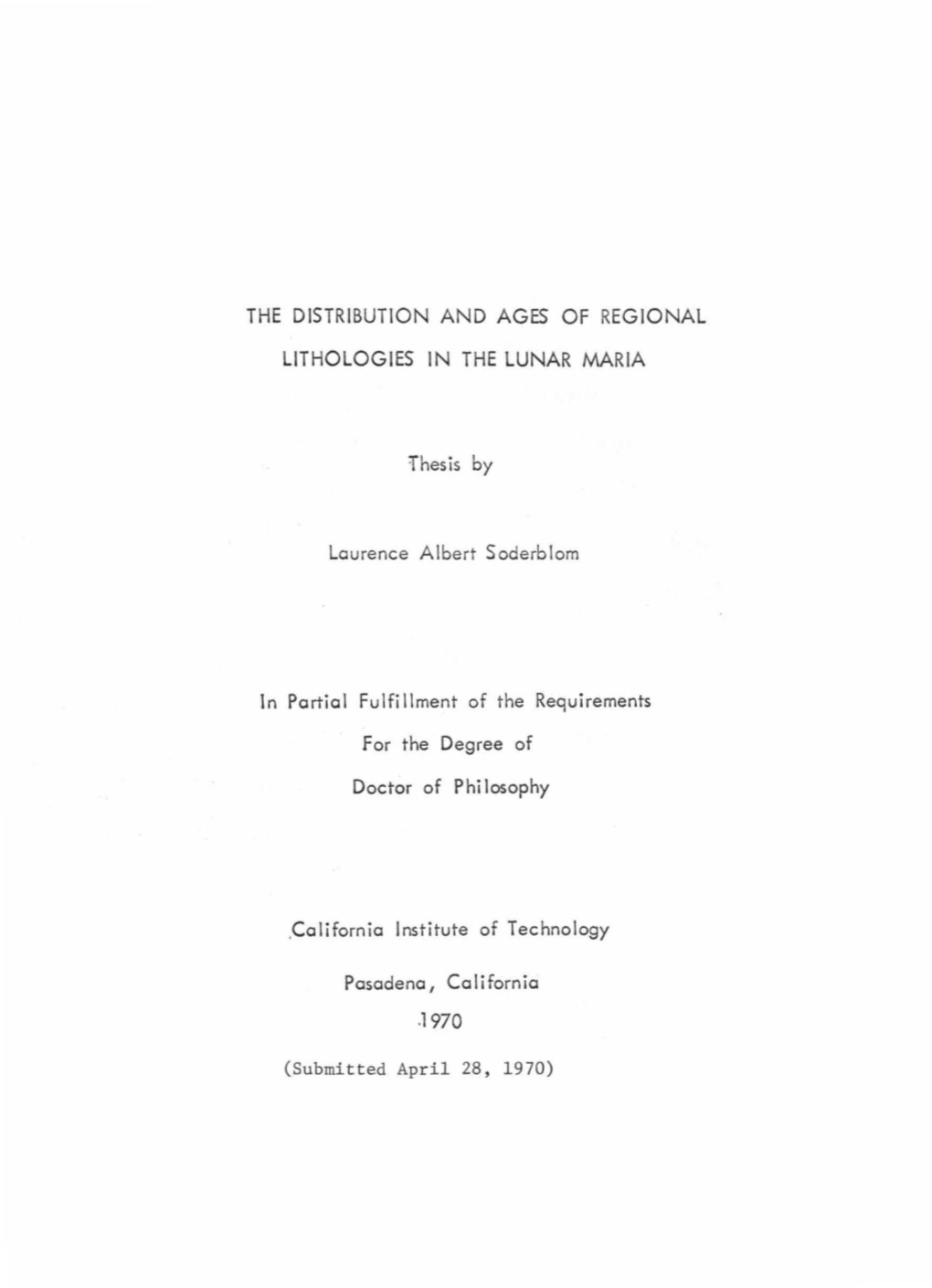 The Distribution and Ages of Regional Lithologies in The