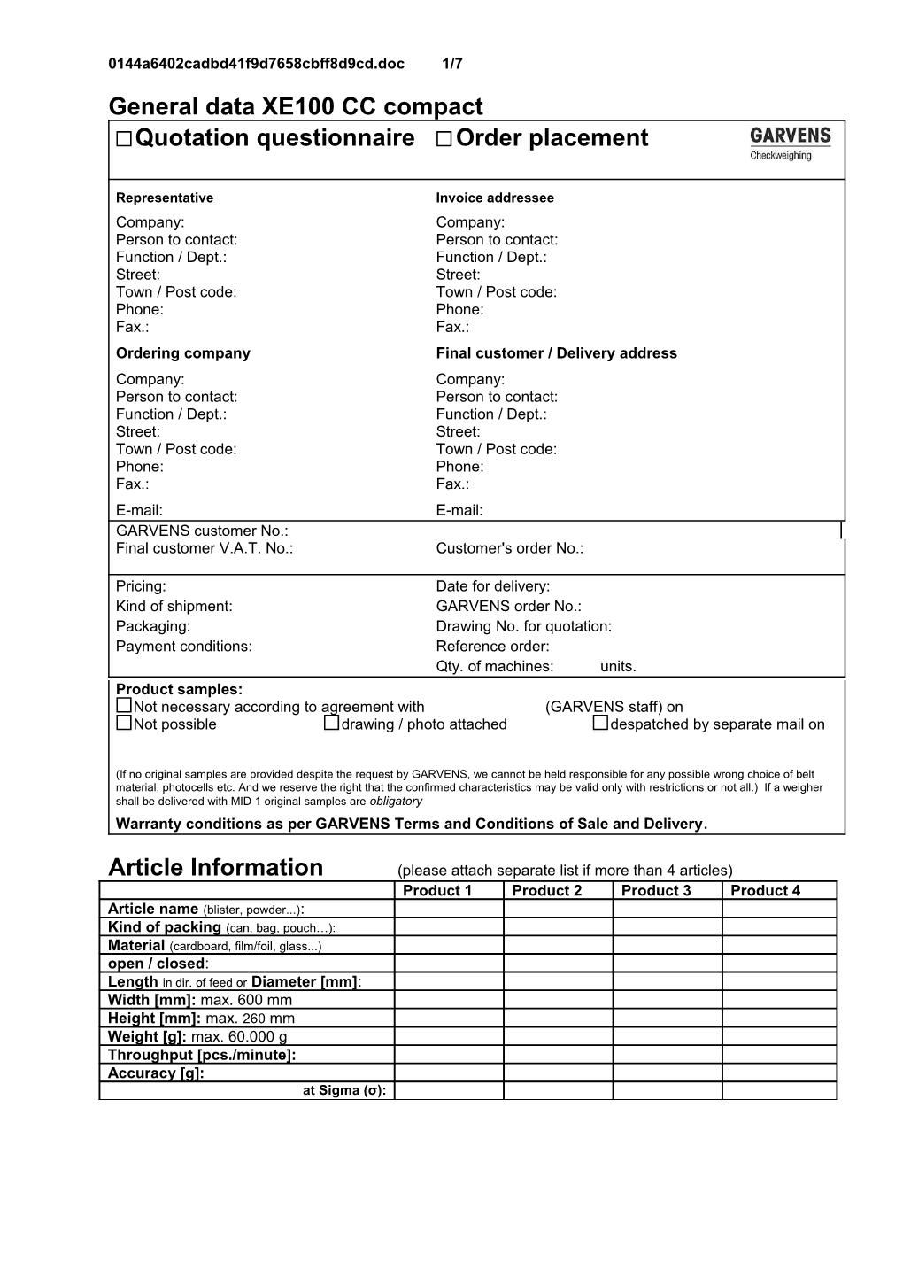 E V1 Quotation Question Order Placement Xe100cc 6/6