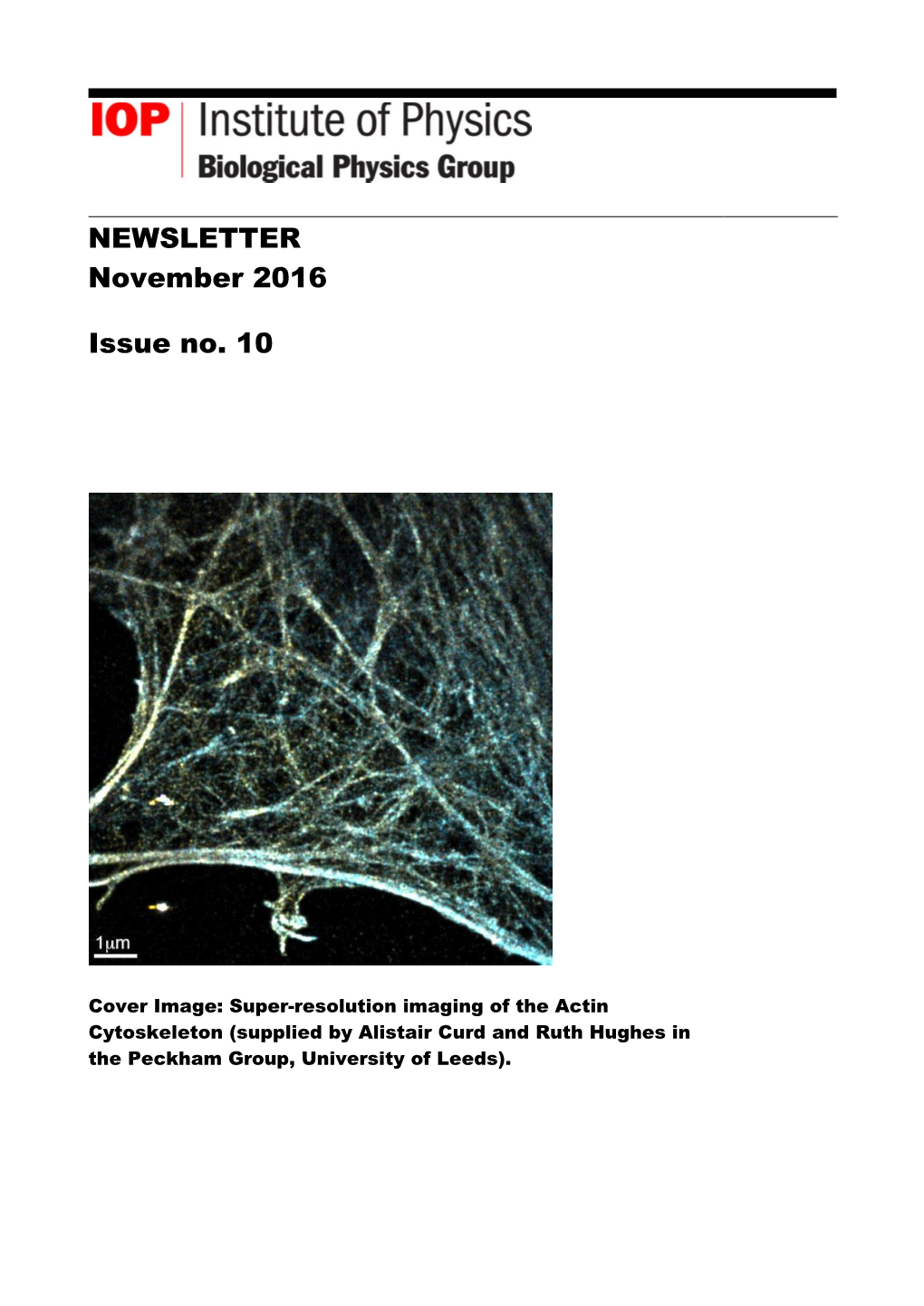 NEWSLETTER November 2016 Issue No. 10