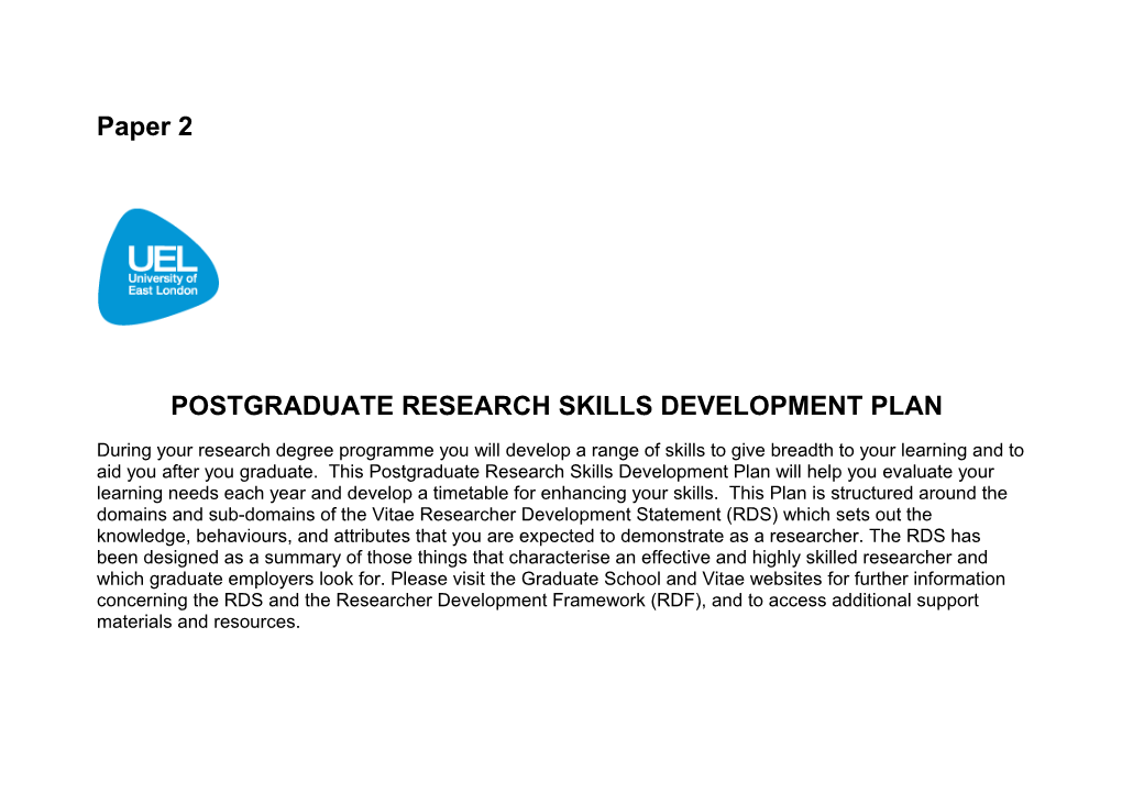 Researcher Development Framework