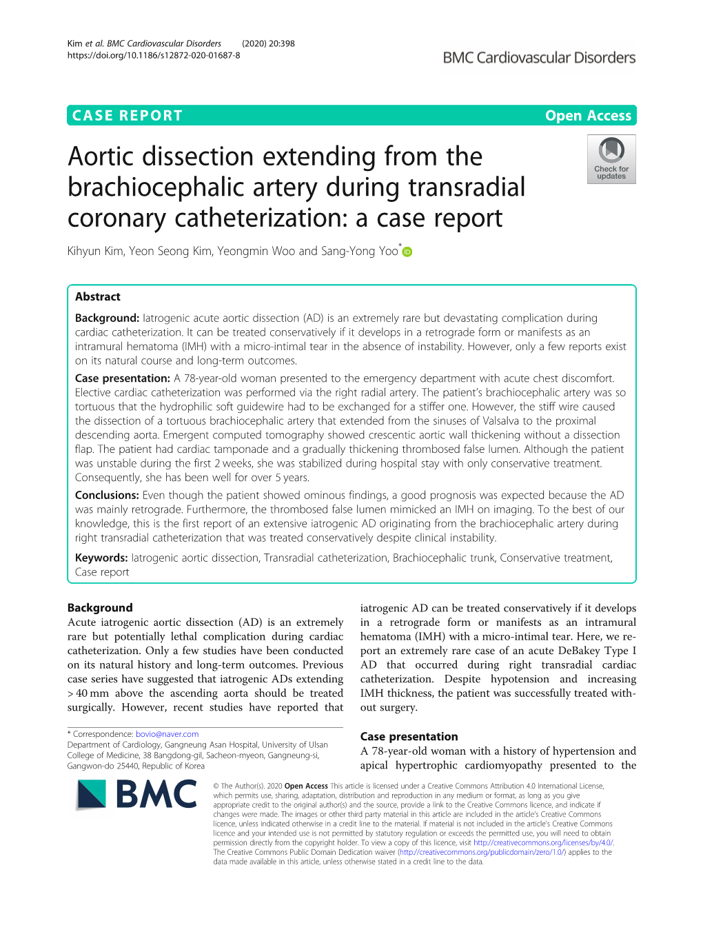 Aortic Dissection Extending from the Brachiocephalic Artery During