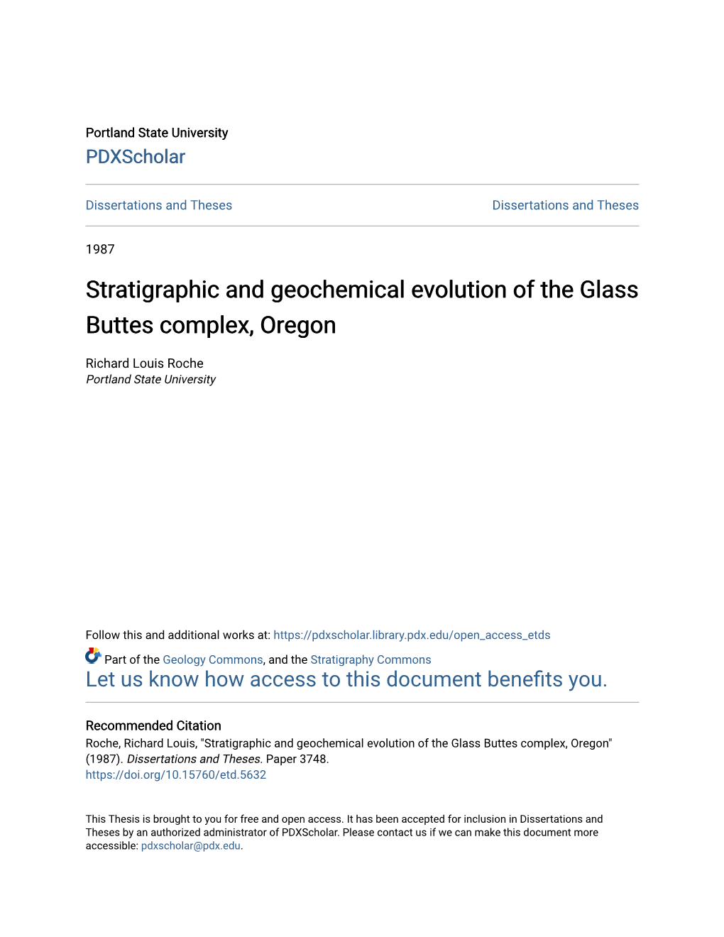 Stratigraphic and Geochemical Evolution of the Glass Buttes Complex, Oregon