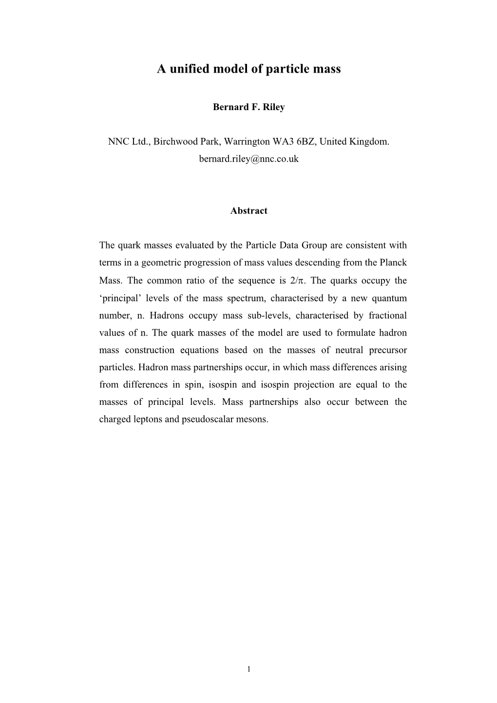 Particle Mass Levels and Hadron Mass Construction