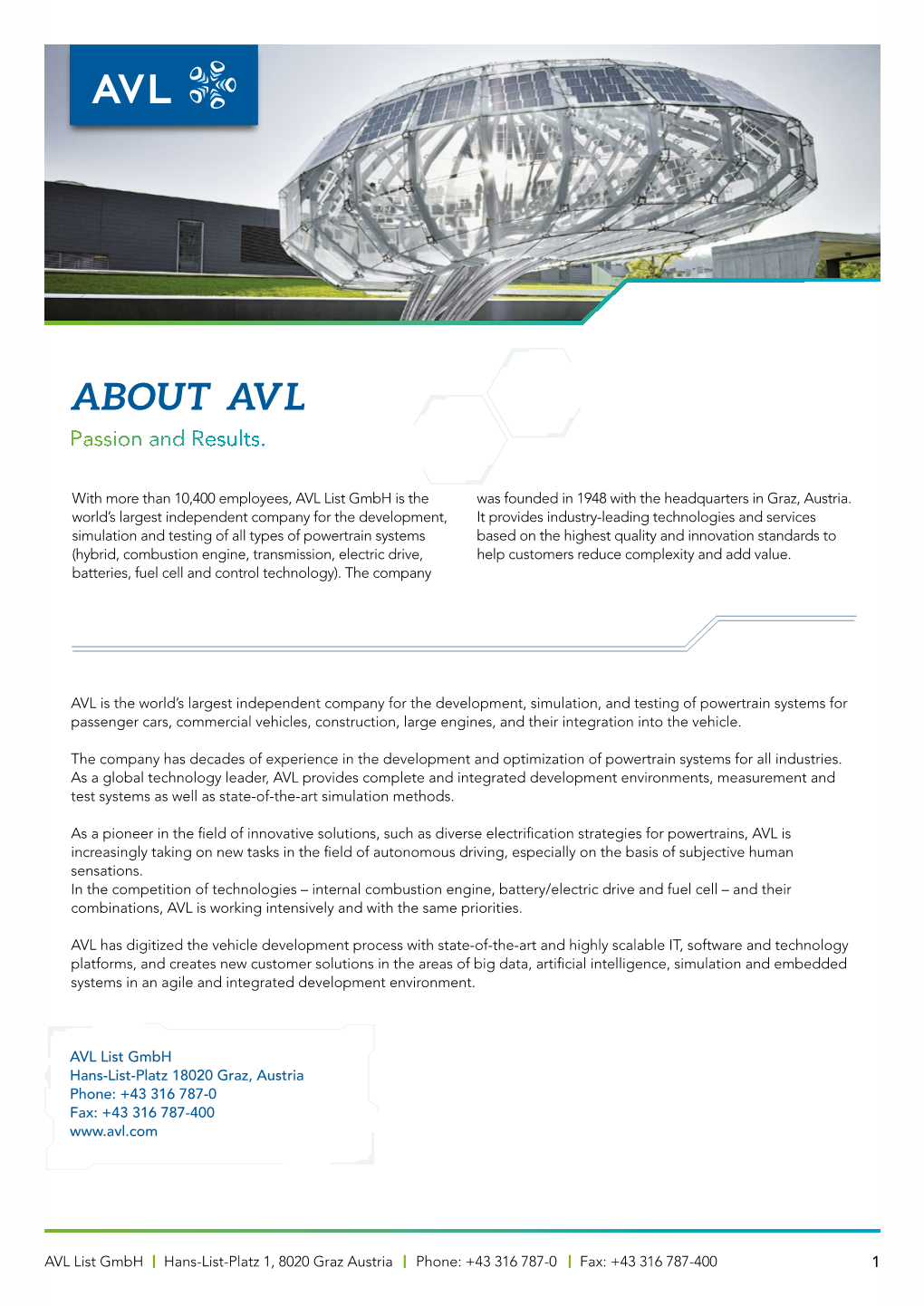 ABOUT AVL Passion and Results