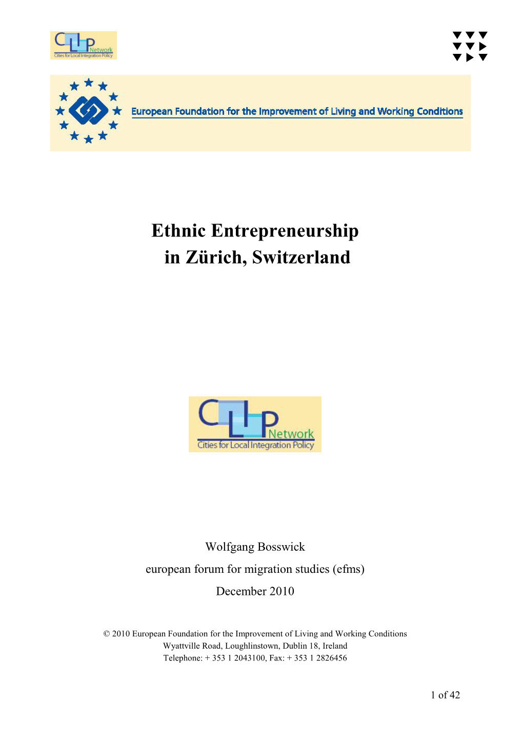 Ethnic Entrepreneurship in Zürich, Switzerland