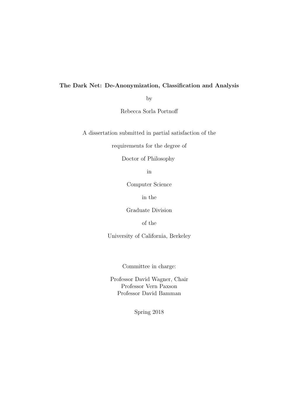U. C. Berkeley Dissertation