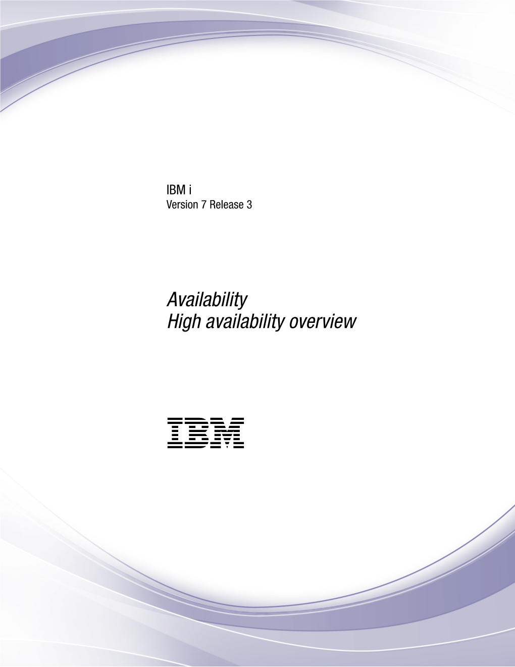 PDF File for High Availability Overview