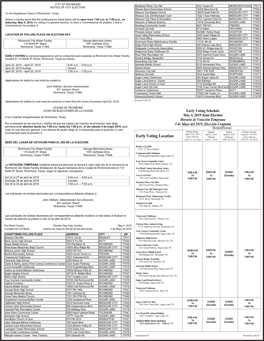 Early Voting Location