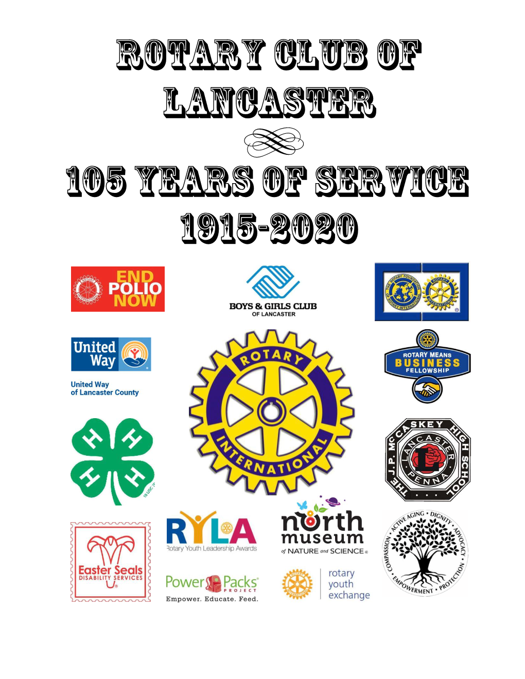 Rotary Club of Lancaster 105 Years of Service 1915-2020 5