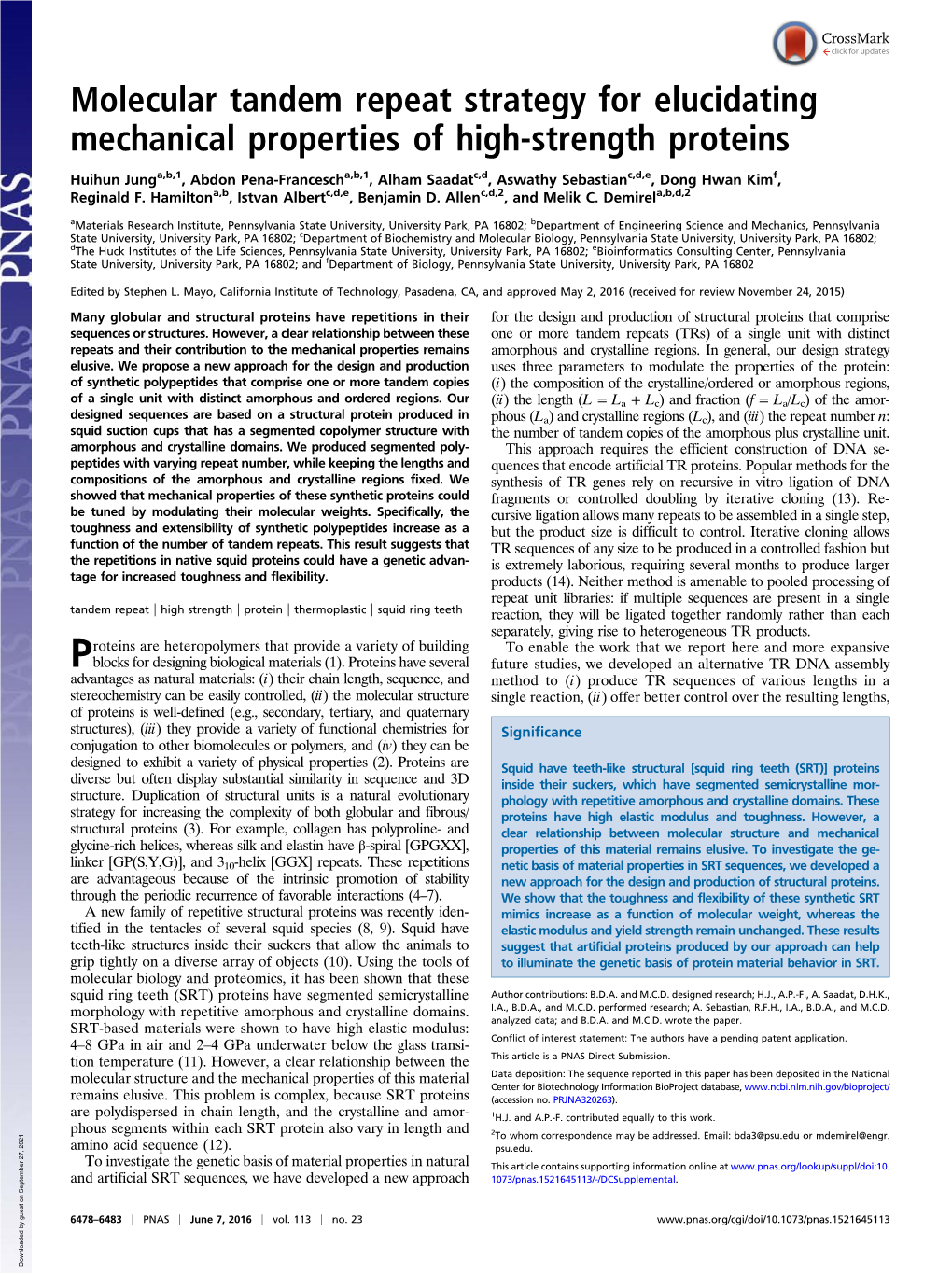 Molecular Tandem Repeat Strategy for Elucidating Mechanical Properties of High-Strength Proteins