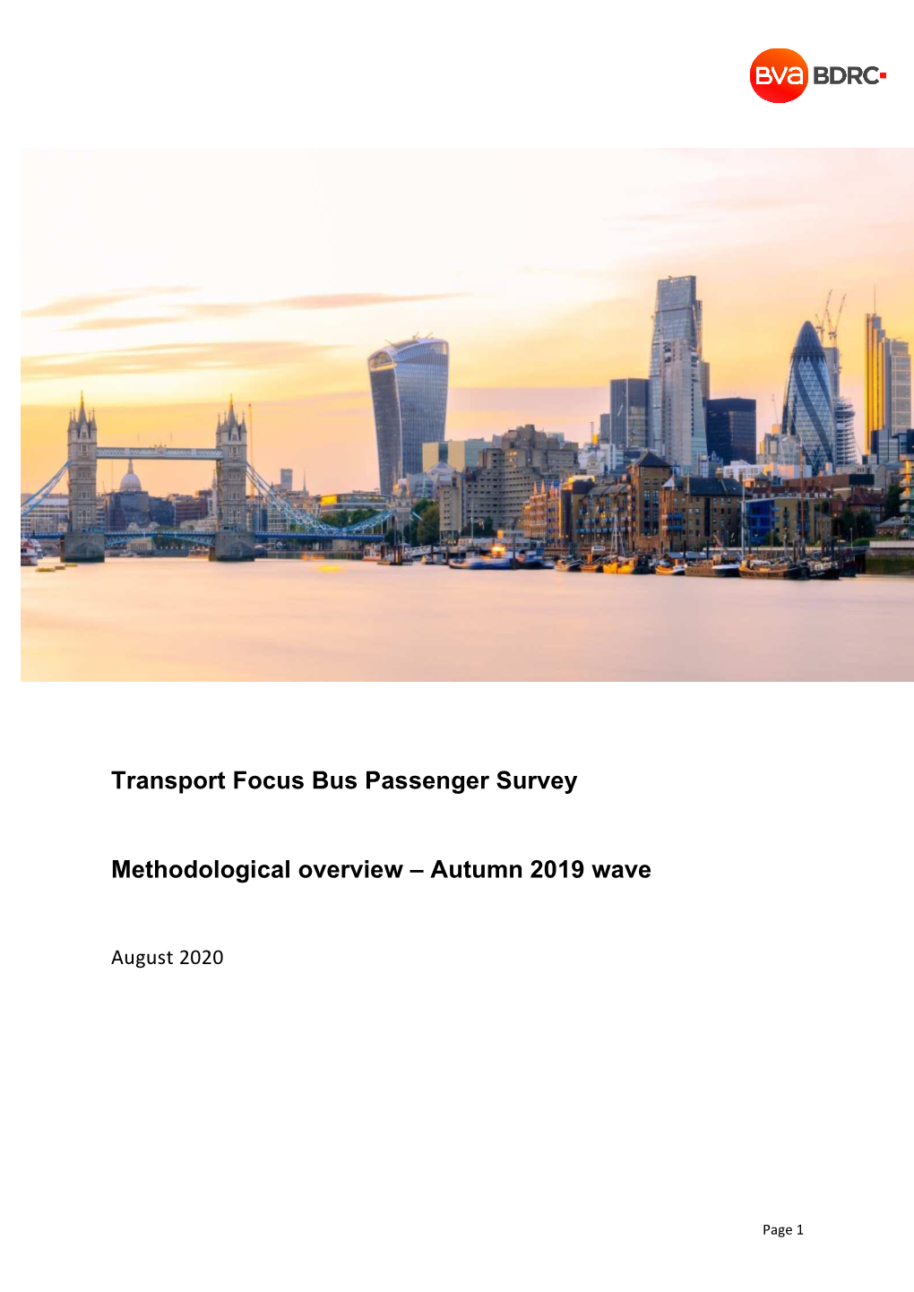Transport Focus Bus Passenger Survey Methodological Overview