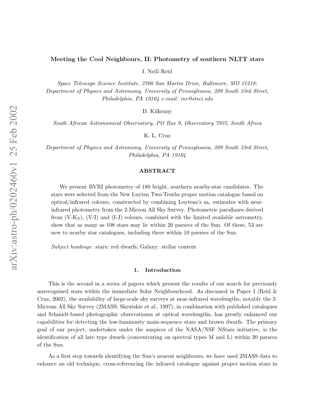 Meeting the Cool Neighbours, II: Photometry of Southern NLTT Stars