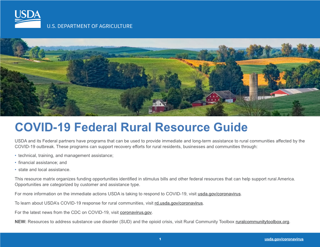 COVID-19 Federal Rural Resource Guide