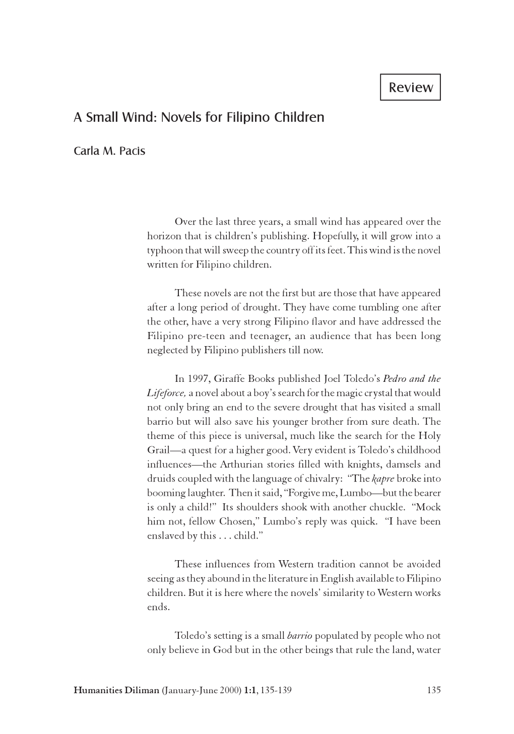 Novels for Filipino Children Review
