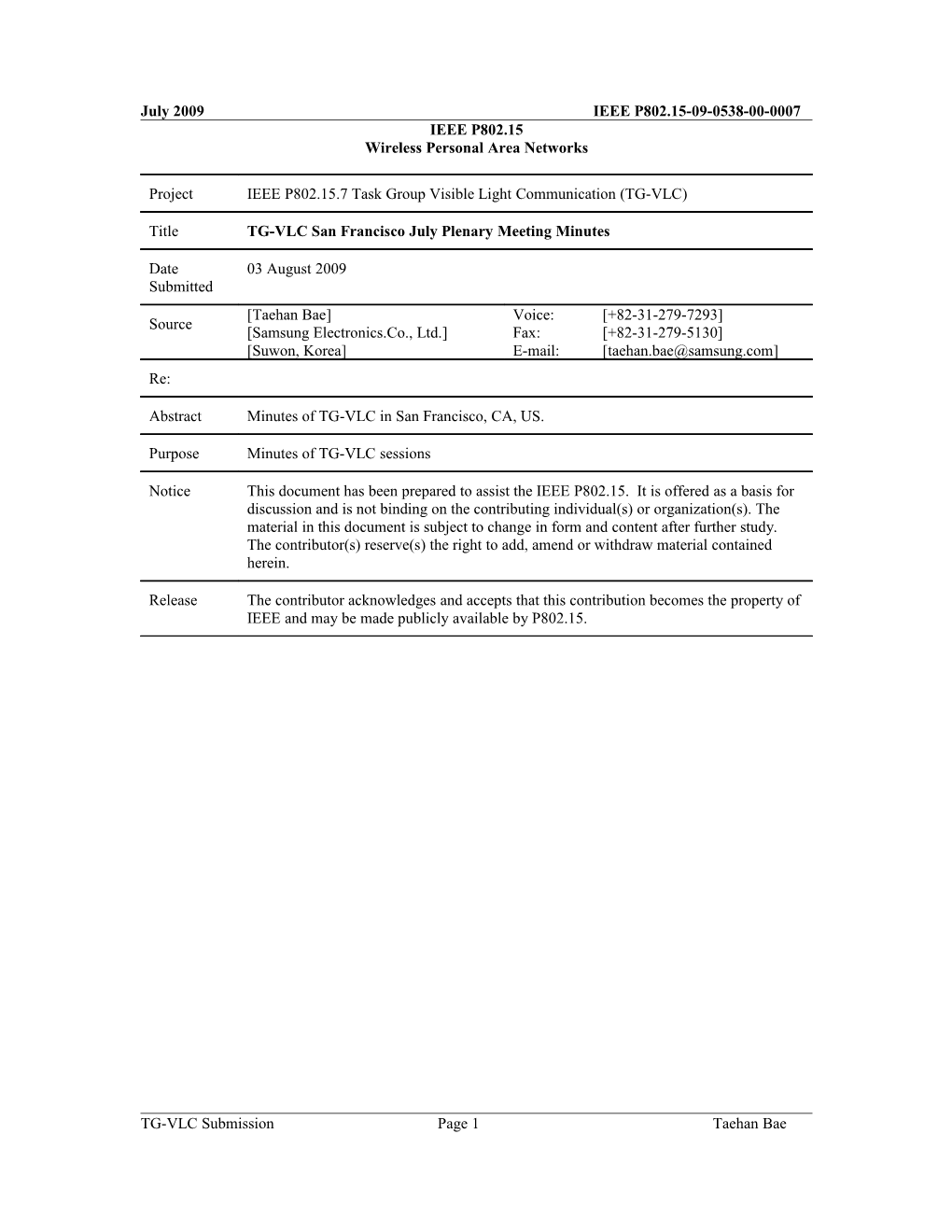 VLC Meeting Minutes- San Francisco