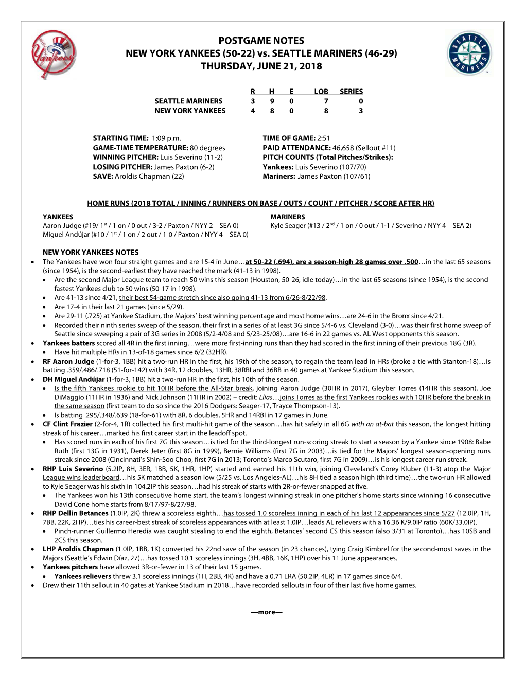 Post-Game Notes