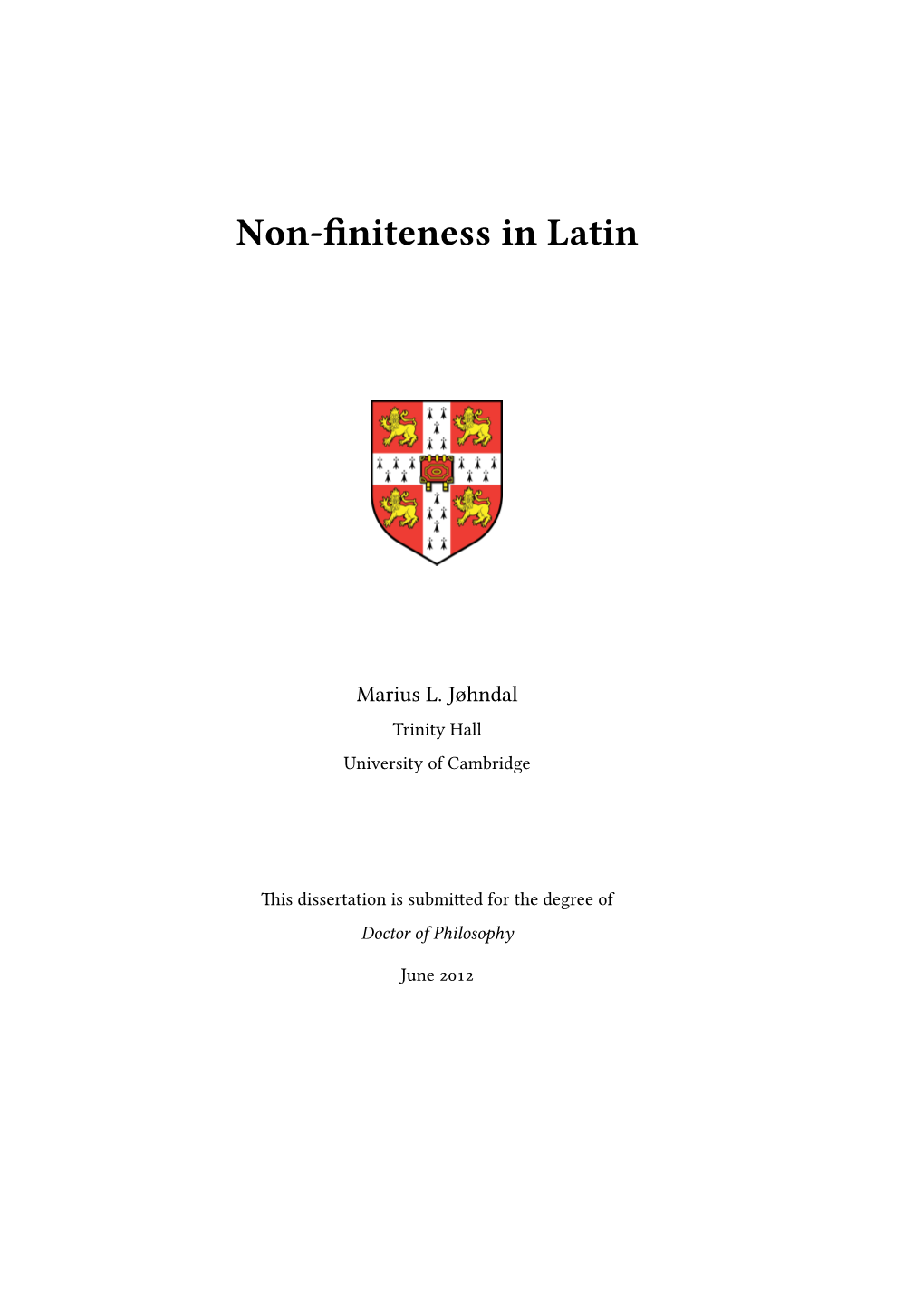 Non-Finiteness in Latin