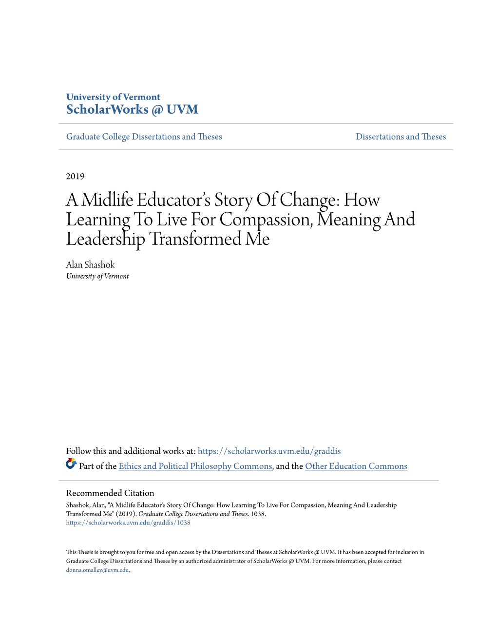 A Midlife Educator's Story of Change