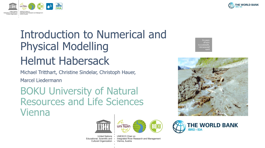 Introduction to Numerical and Physical Modelling Helmut Habersack