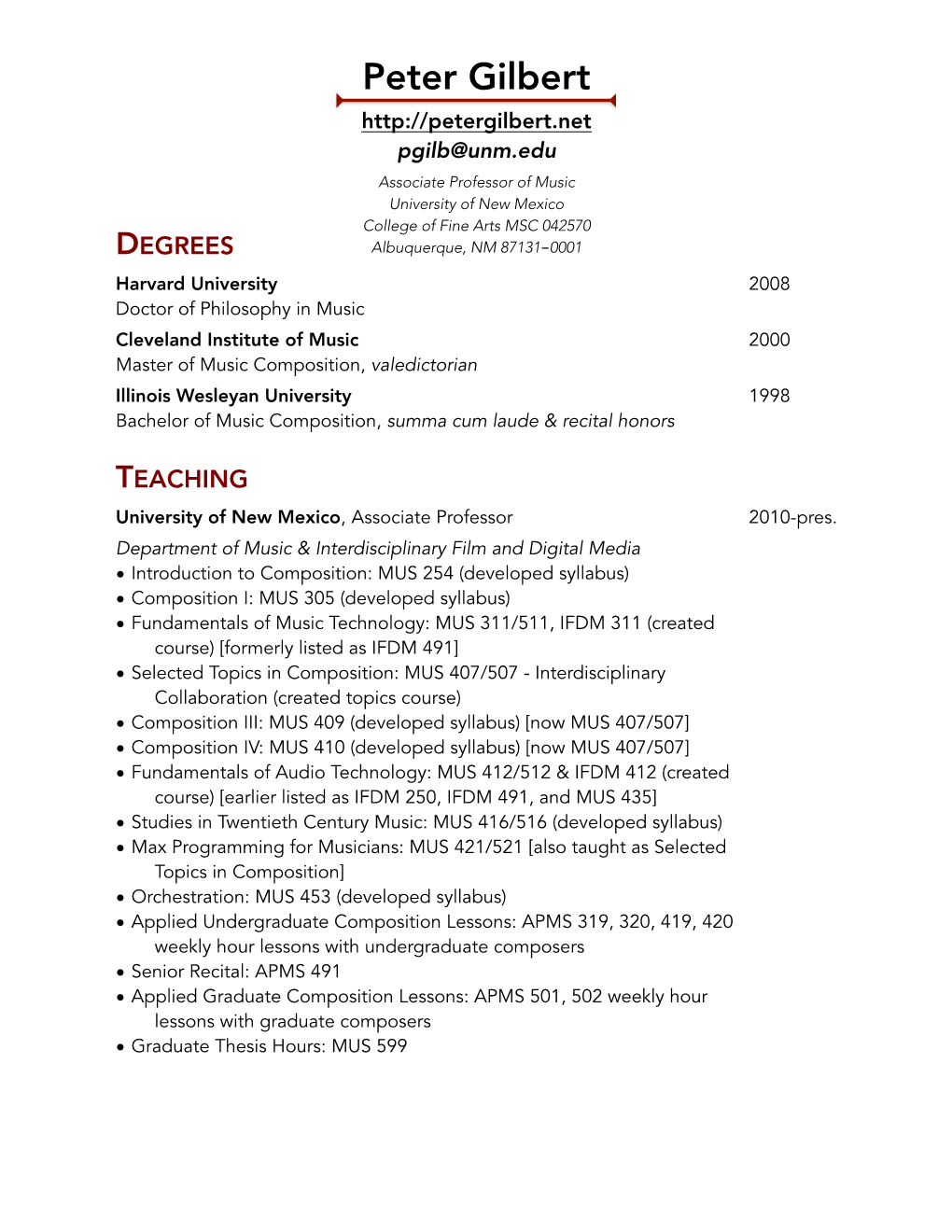 Curriculum Vitae