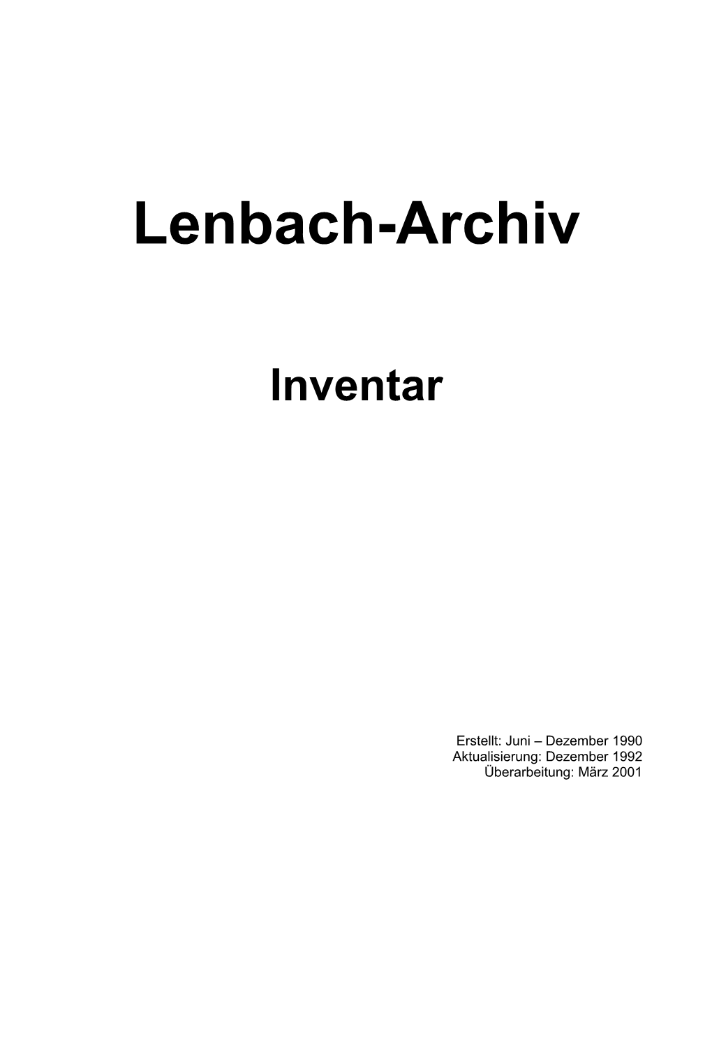 Lenbach-Archiv