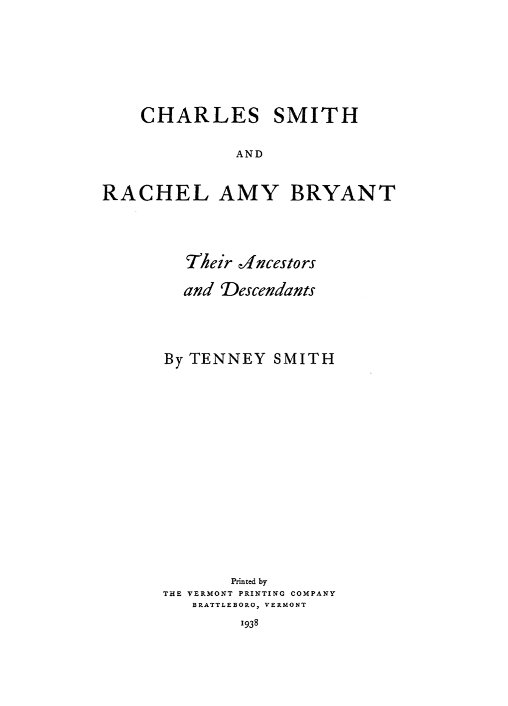 Charles Smith Rachel Amy Bryant