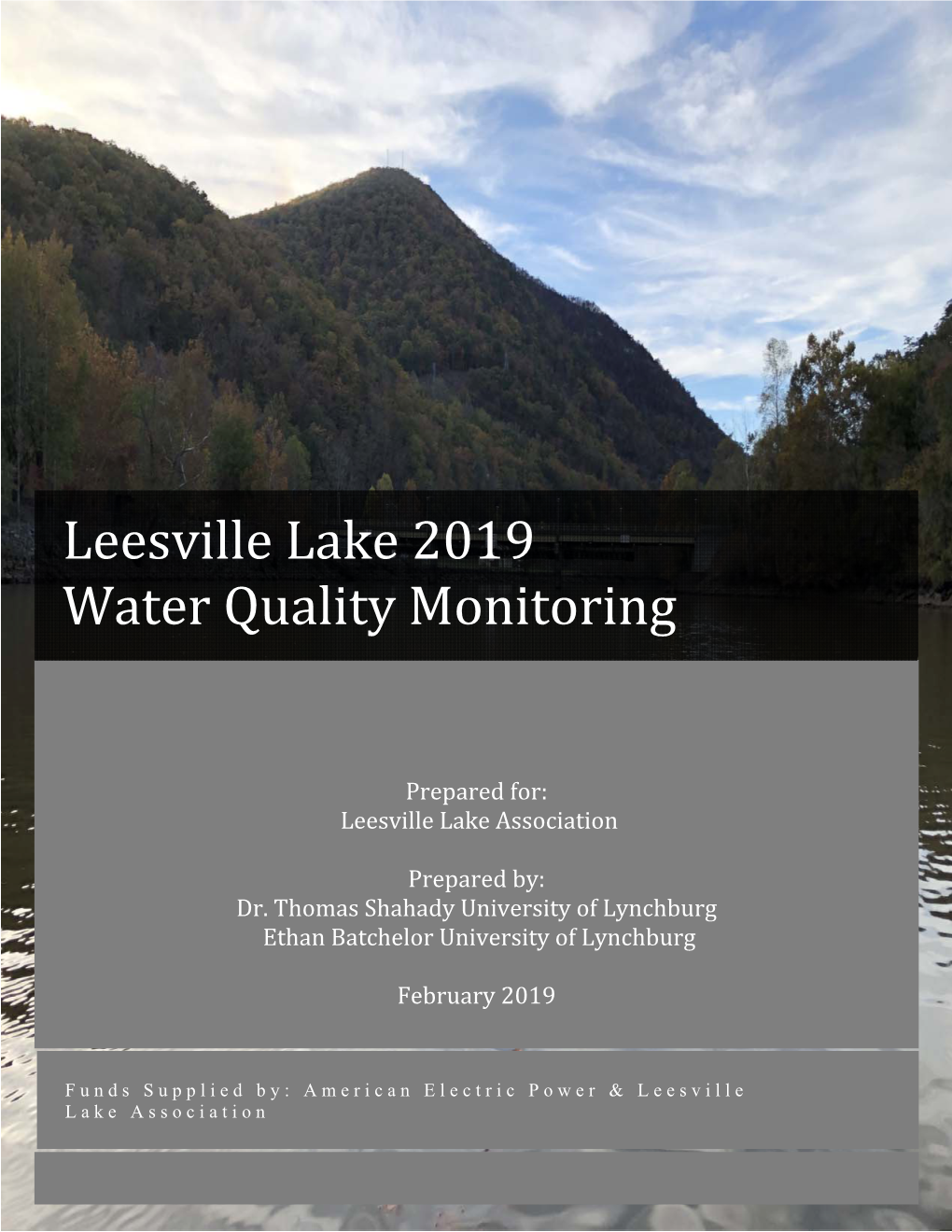 Leesville Lake 2019 Water Quality Monitoring