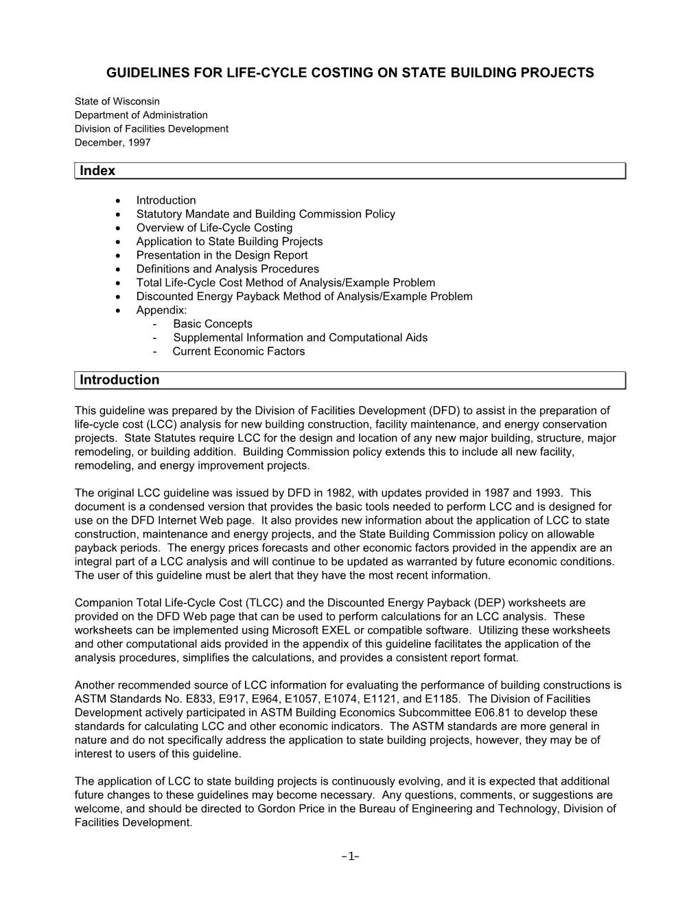 Guidelines for Performing Life-Cycle Costing on State Building Projects