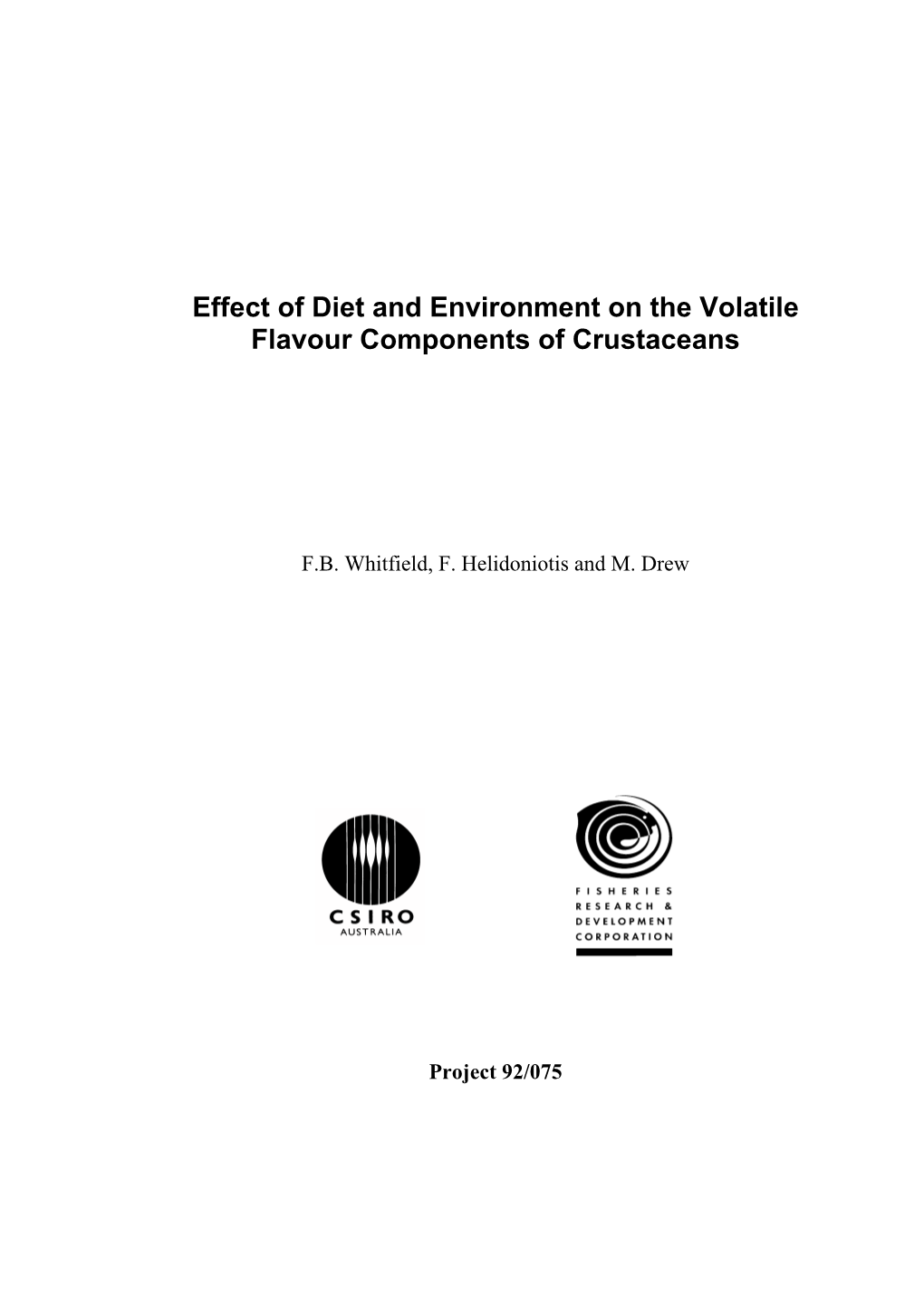 Effect of Diet and Environment on the Volatile Flavour Components of Crustaceans