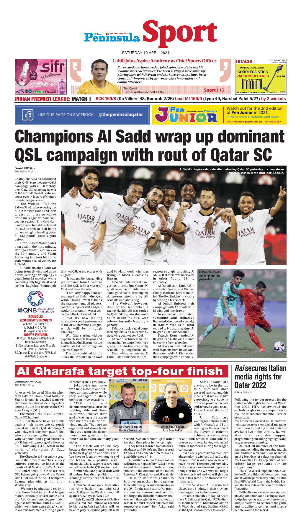 Champions Al Sadd Wrap up Dominant QSL Campaign with Rout of Qatar SC