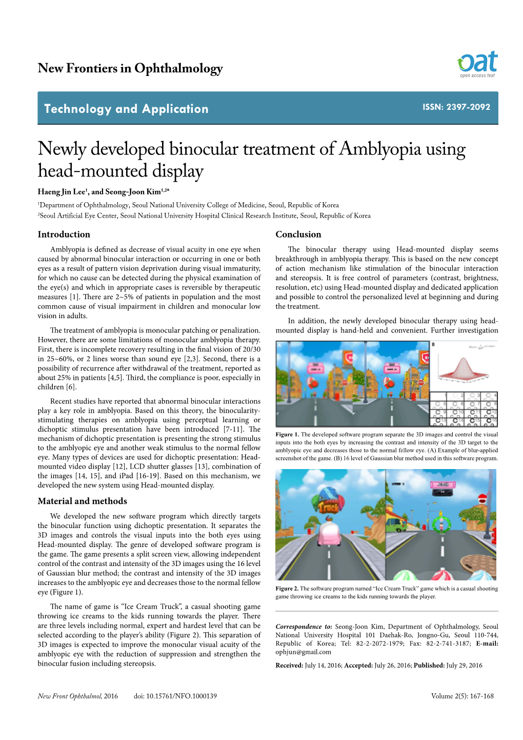 Newly Developed Binocular Treatment of Amblyopia Using Head-Mounted Display