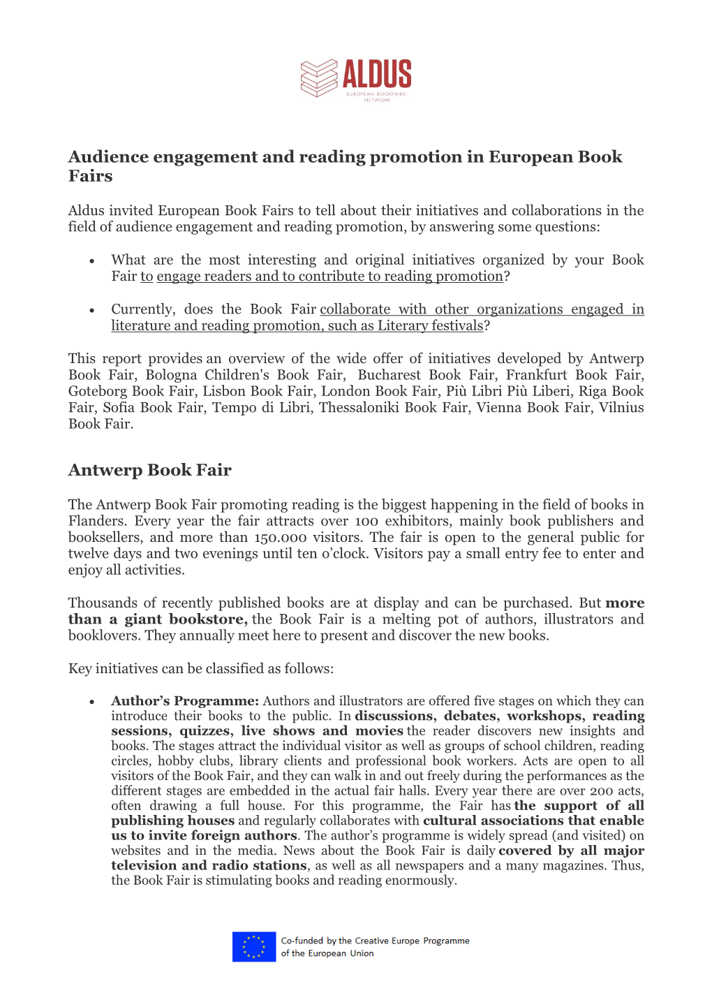 Audience Engagement and Reading Promotion in European Book Fairs