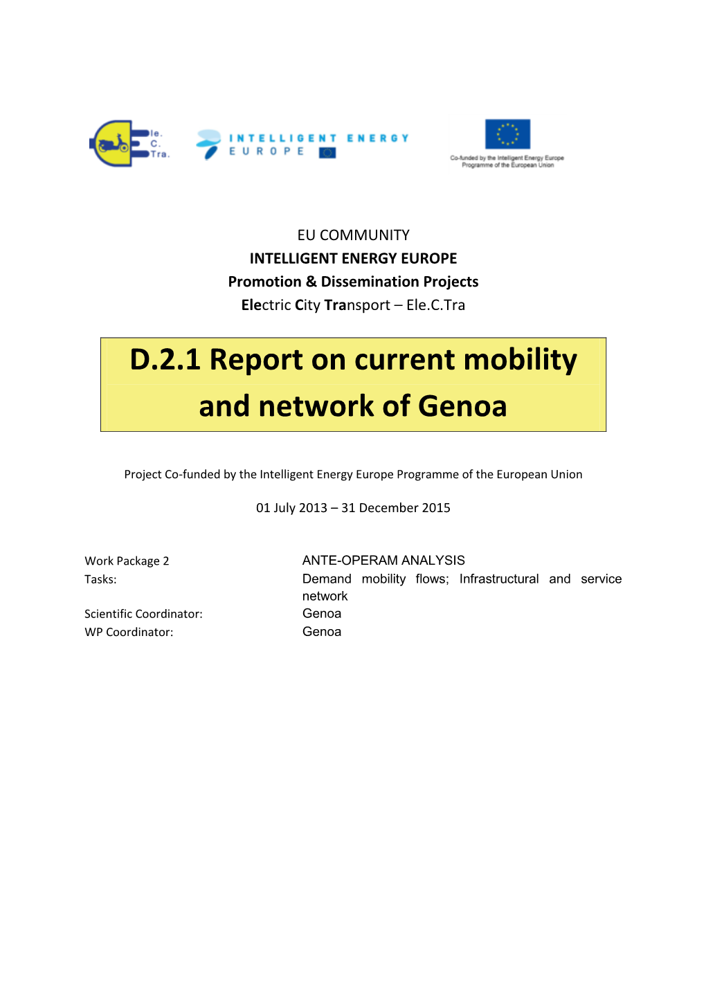 Current Mobility and Network of Genoa.Pdf