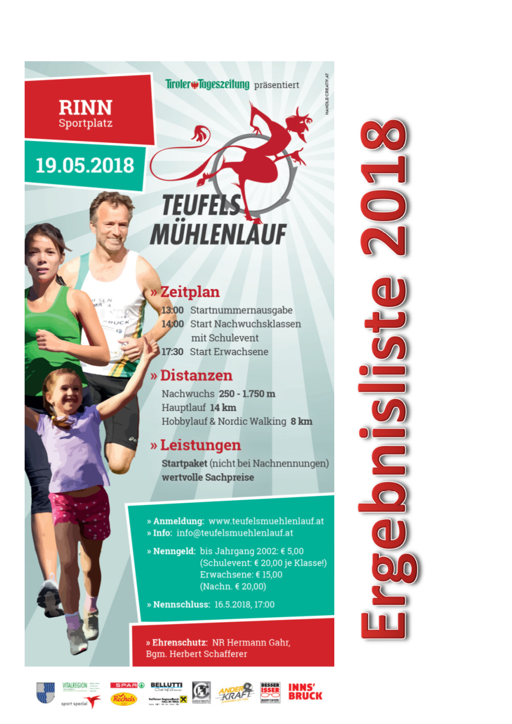 Deckblatt Ergebnisliste 2018