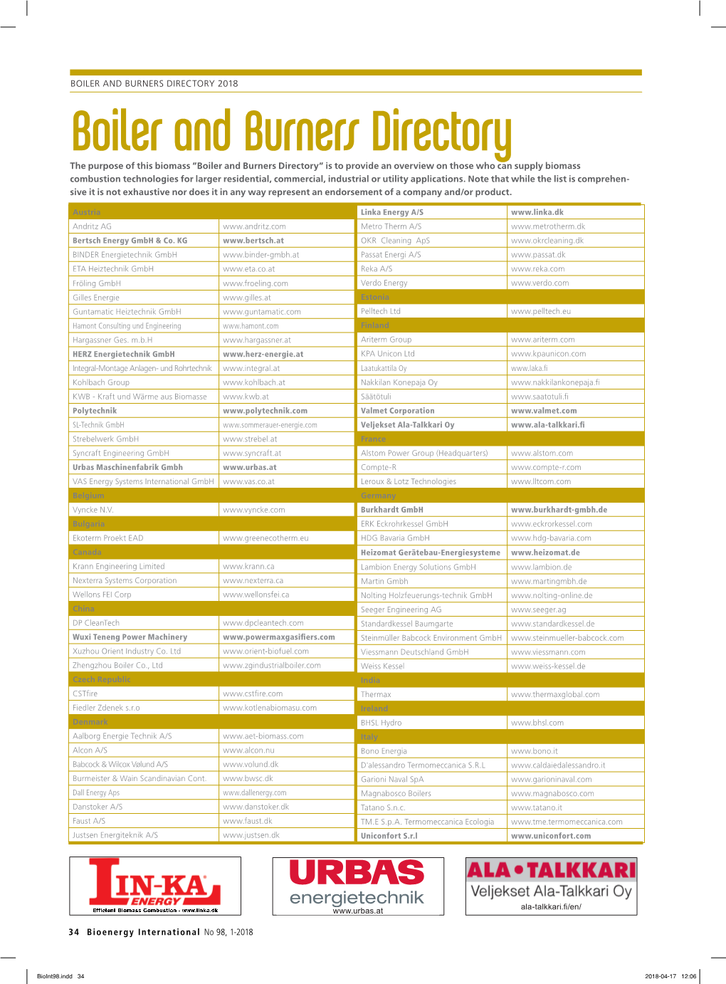 Boiler and Burners Directory