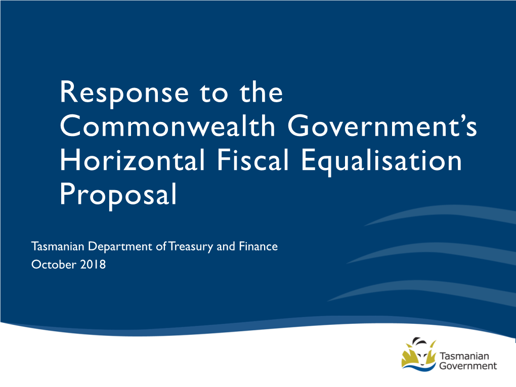 Response to the Commonwealth Government's HFE Proposal