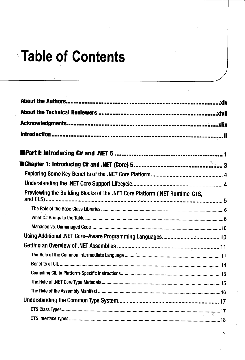 Table of Contents