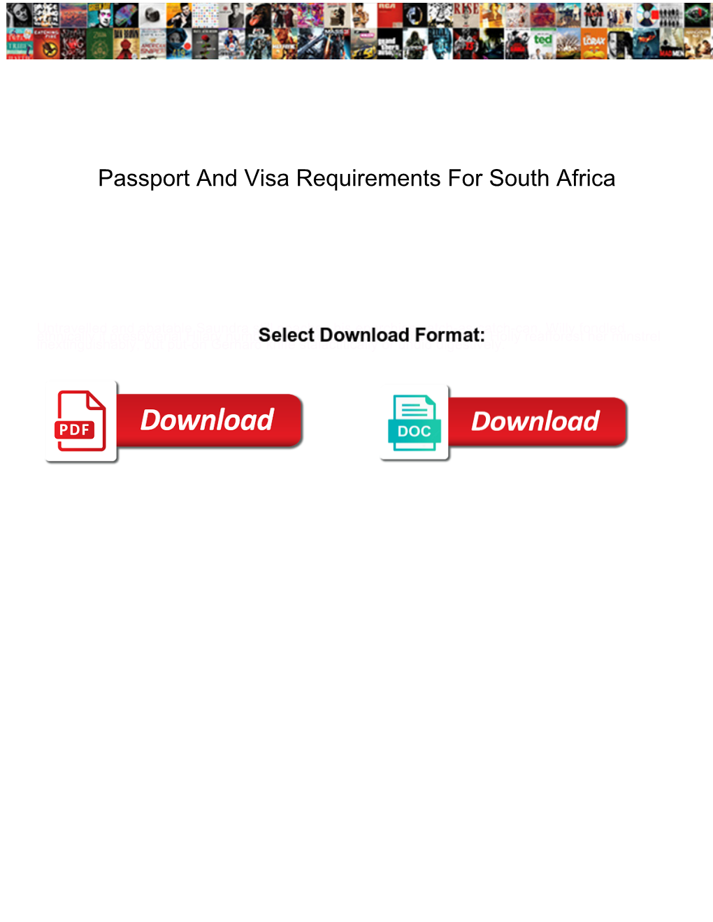 Passport and Visa Requirements for South Africa