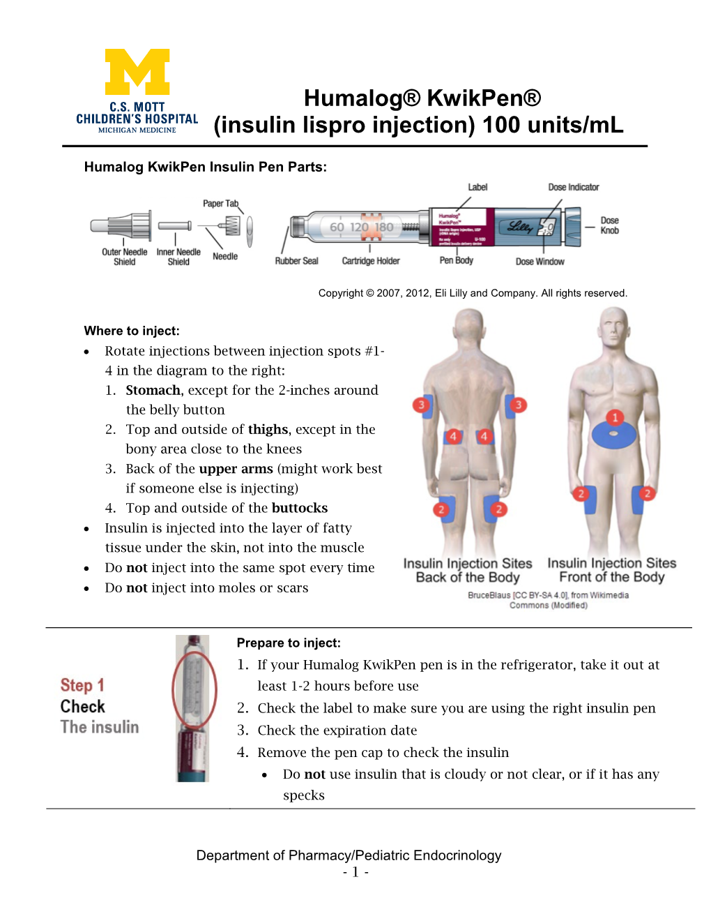 Humalog® Kwikpen® (Insulin Lispro Injection) 100 Units/Ml