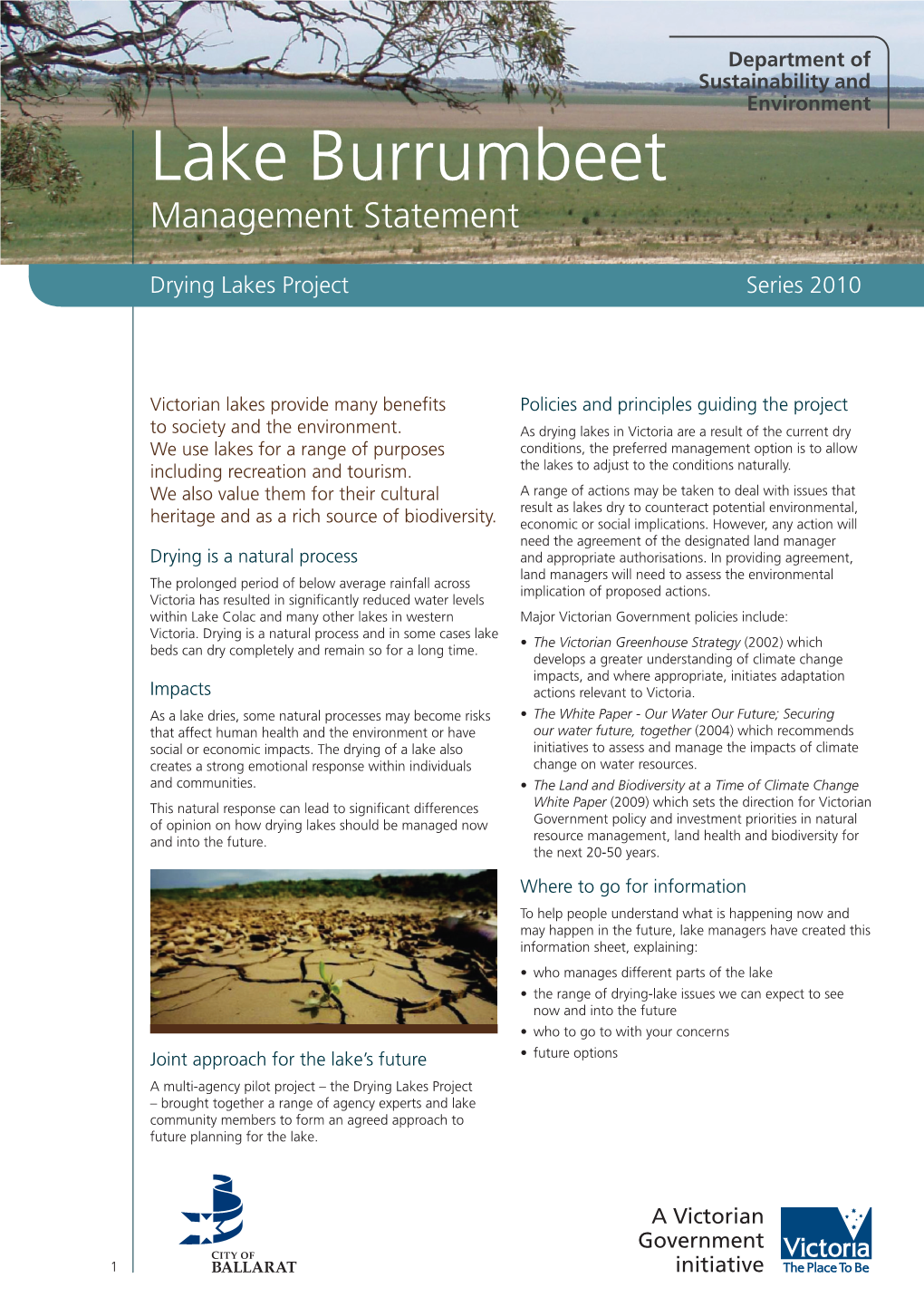 Lake Burrumbeet Management Statement