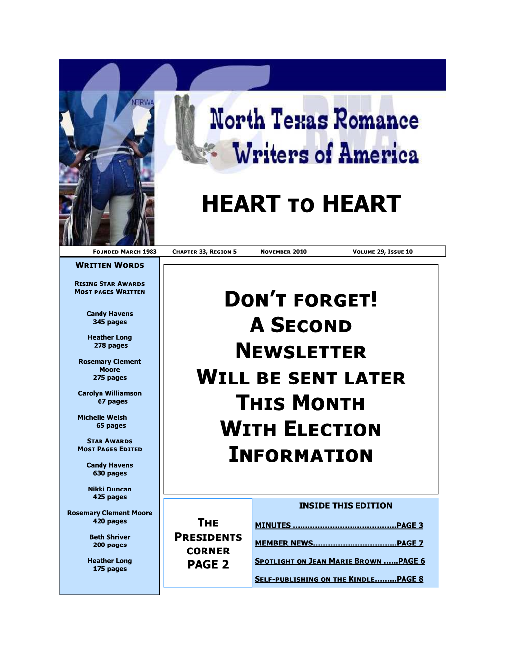 NTRWA-November Newsletter