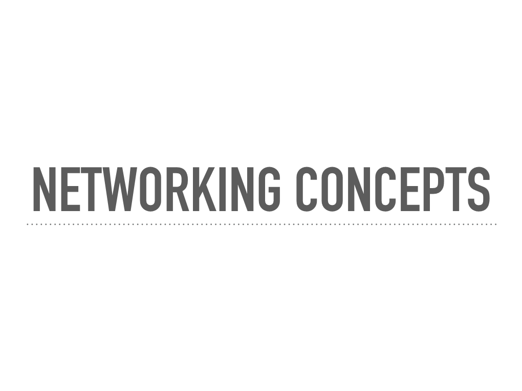 NETWORKING CONCEPTS Computer Network a Computer Network Consists of Two Or More Computing Devices That Are Connected in Order to Share Data and Resources