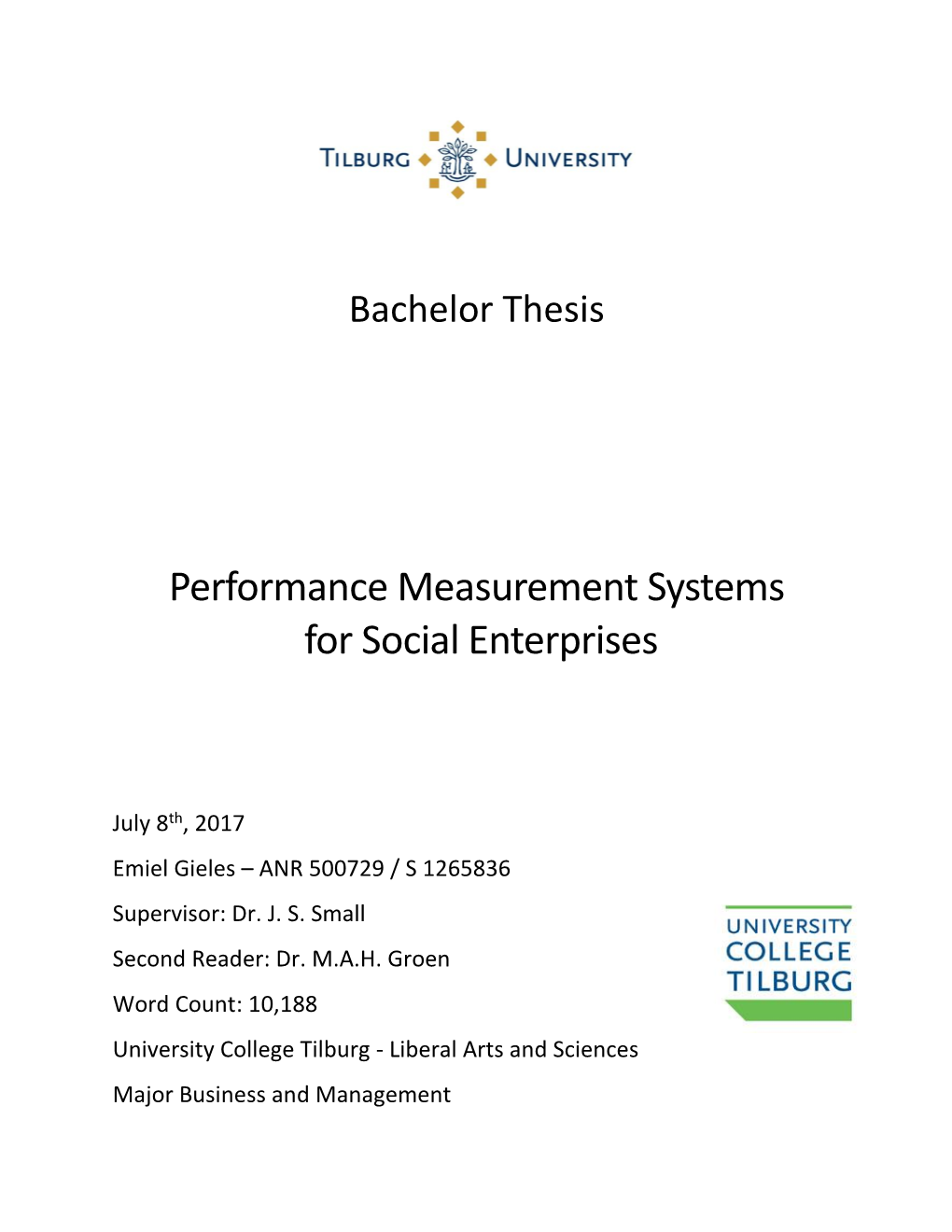 Performance Measurement Systems for Social Enterprises