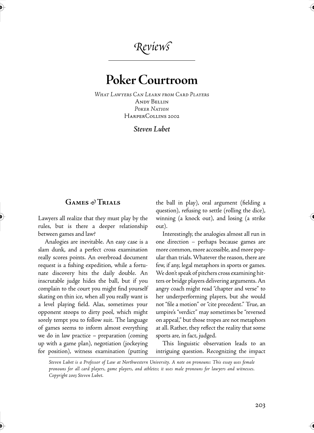 Reviews Poker Courtroom